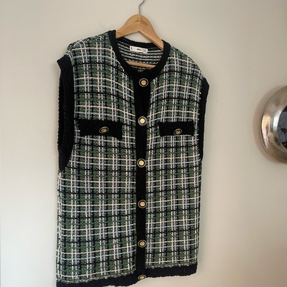 Mango Tweed Oversized Vest - Picture 4 of 15